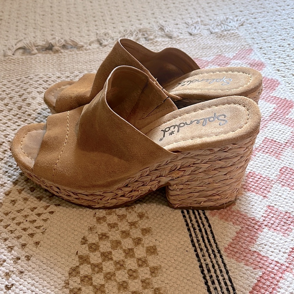 Splendid Rattan Wedge Sandals
